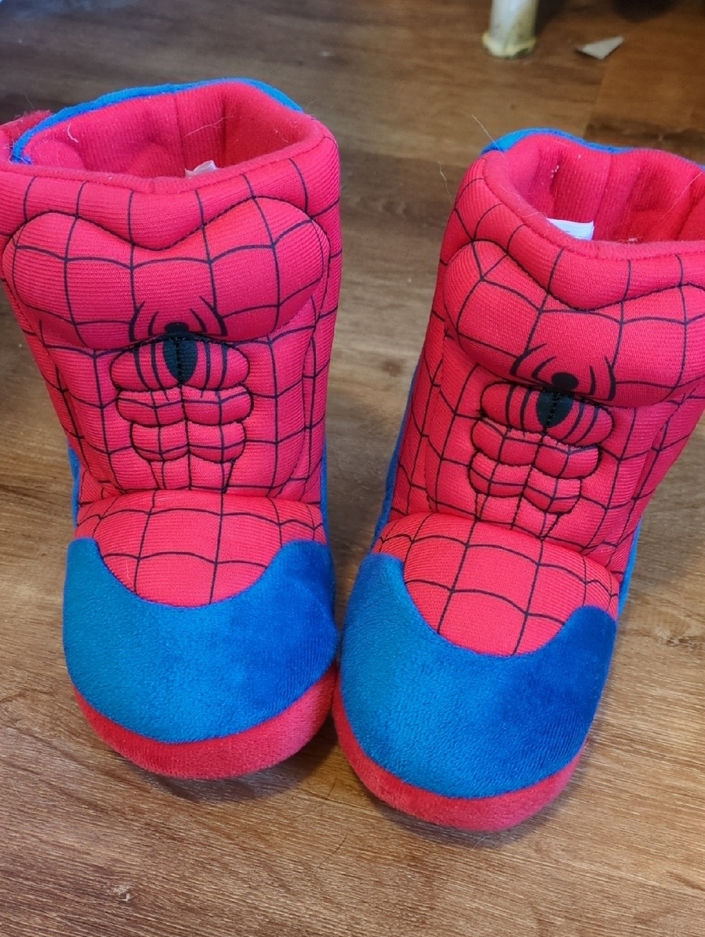 NWOT Spiderman Kids Plush Boot Slippers - Red & Blue